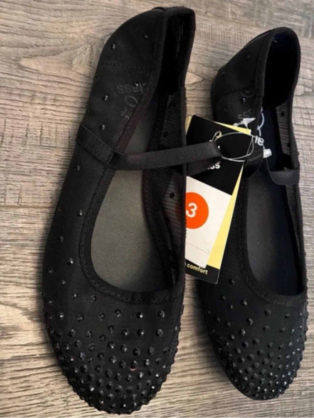 art class Black Embellished Mary Jane Flats for Kids